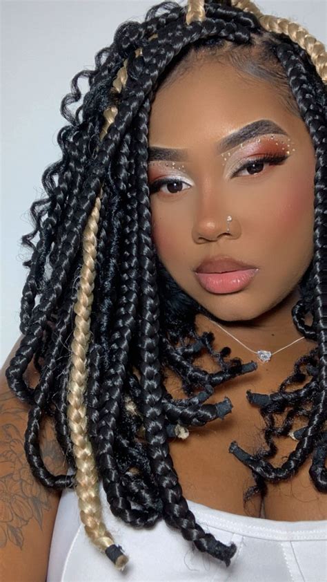 Box braids curta com jumbo/ trança chanel 